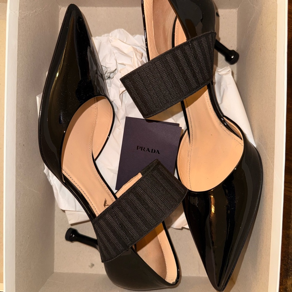 Prada Black Patent Leather Heels
